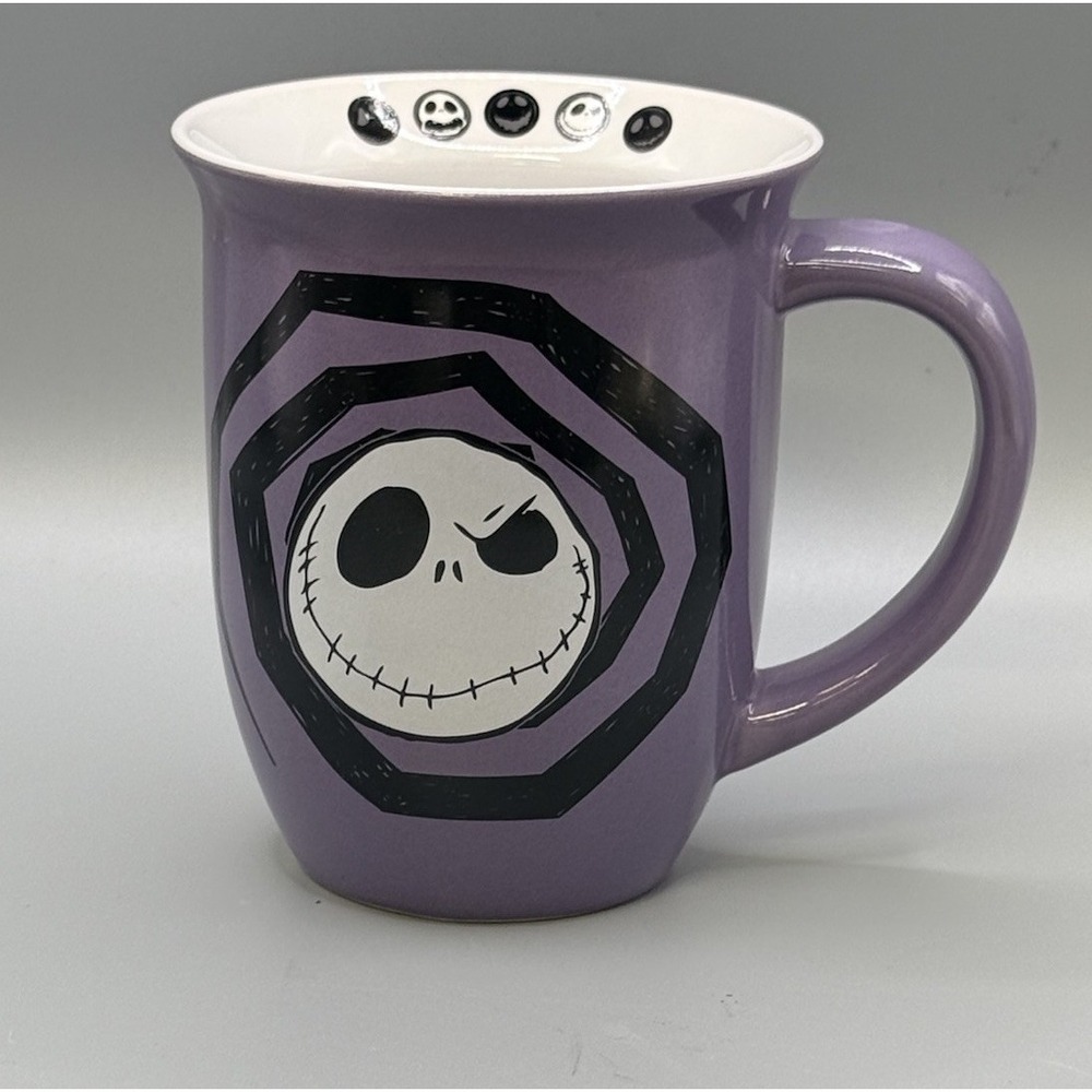 Nightmare Before Christmas Jack Face Spiral Coffee Mug Purple